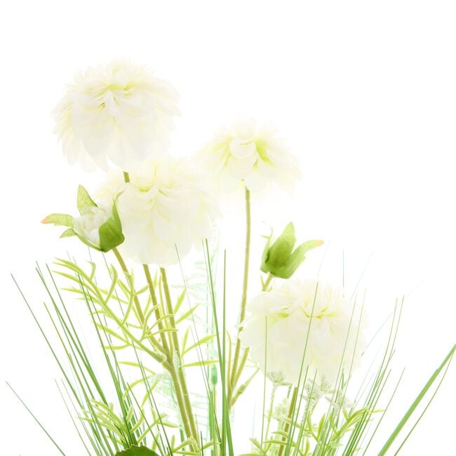 Floral Symphony White Dahlia Faux Bouquet