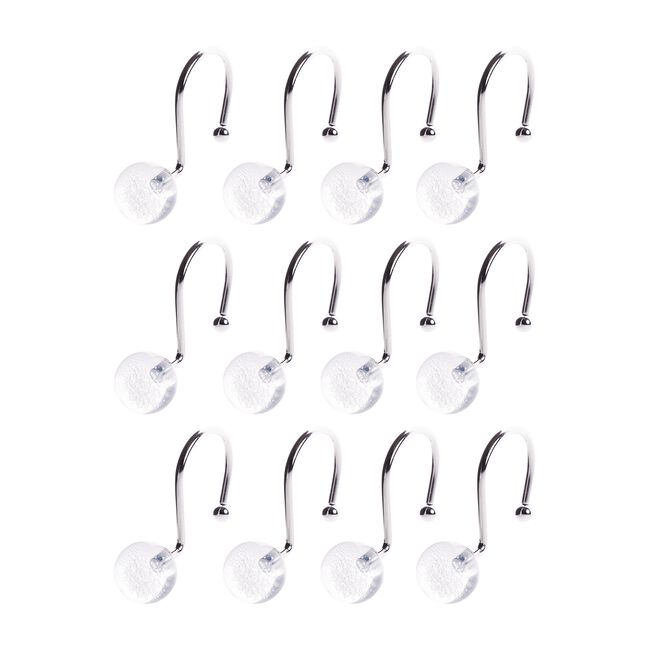 Pearl Ball Chrome Shower Hooks - 12pk