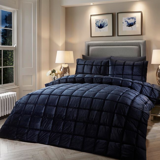 SUPER KING DUVET COVER Soiree Brighton Square Navy