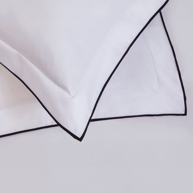 500 TC Contrast Pipe Oxford Pillowcase Pair - Navy