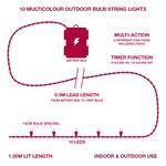 10 Outdoor LED Bulb String Lights
