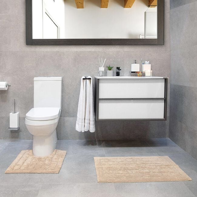 COTTON BRICK MOCHA 50x50 Pedestal Mat