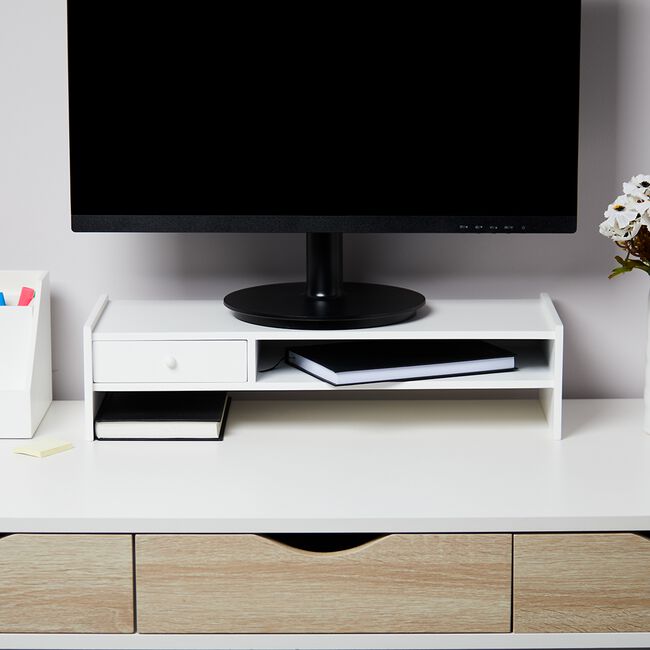 Storage Master Monitor Stand White
