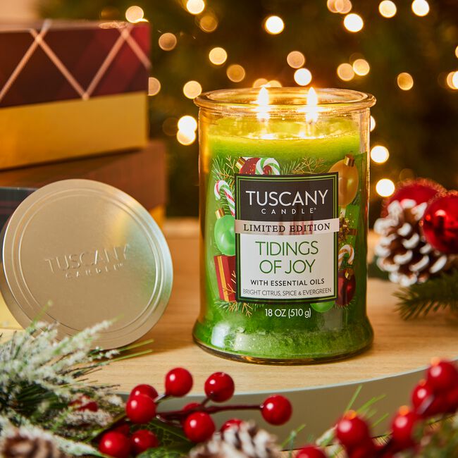 Tuscany Single Pour Candle Tidings of Joy 18oz
