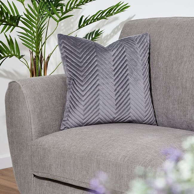 Triangle Stitch Cushion 45x45cm - Grey