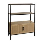 Three Layer Cabinet with Black Metal Frame
