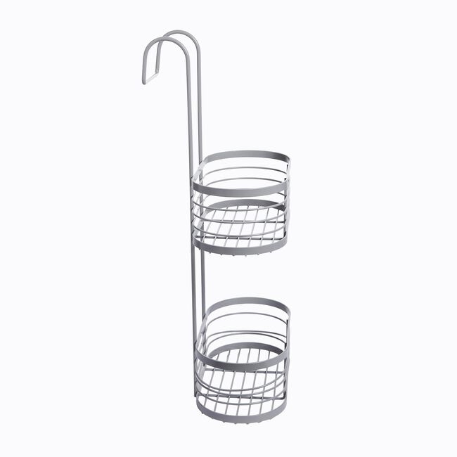 CAUSEWAY BAY TWO TIER OVAL Grey Hanging Shower Caddy