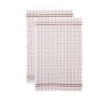 Mono Check Tea Towels 2 Pack - Natural