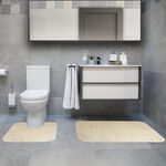 2 Piece Cotton Plain Dye Ecru Bathroom Set