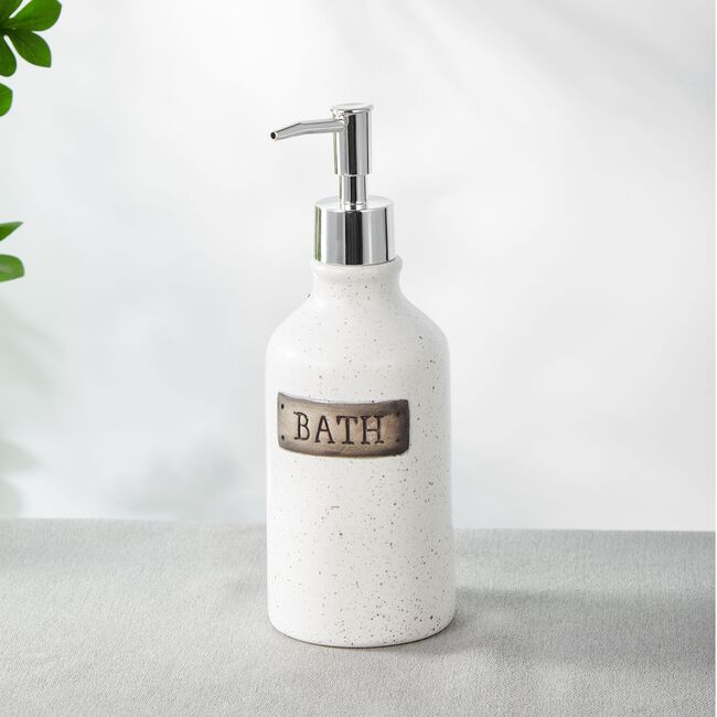 Rustic Ceramic Soap Dispenser - White