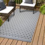 Lomara Lozenge Outdoor Rug 150cm x 210cm - Grey