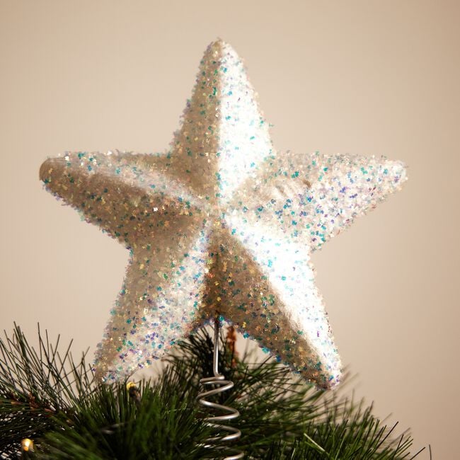 White Glitter 25cm Tree Topper