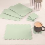 Scallop Wooden Sage 4Pk Placemats