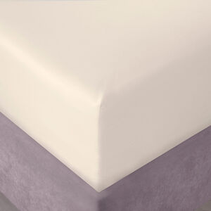 SINGLE FITTED SHEET 200 Threadcount Cotton Cream