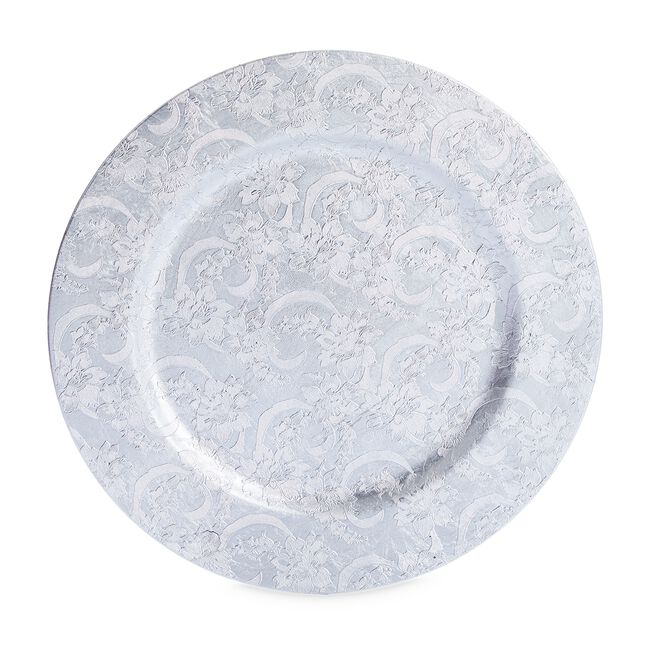 PATTERNED Silver Charger Plate