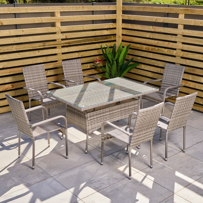 Serino 7 Piece Rattan Dining Set