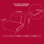 Lara Grey Convertible 191x108cm Sofa Bed