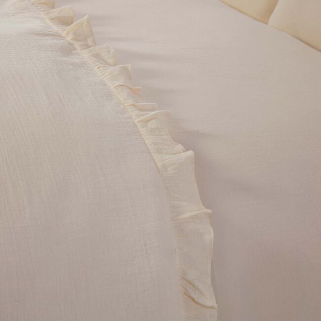 SINGLE DUVET COVER Cotton Muslin Ivory 