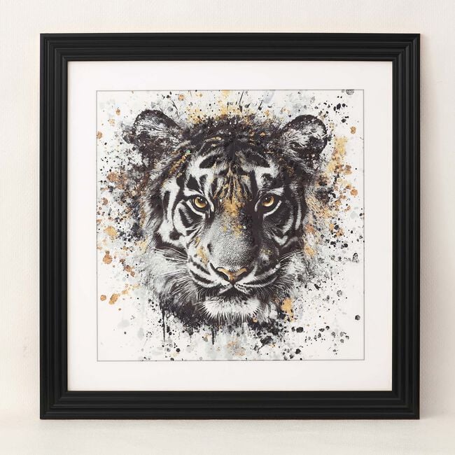 Tiger Jewelled Framed Art 60cm x 60cm