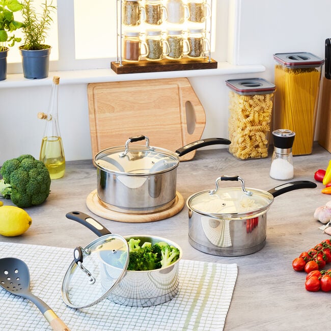 TuffSteel Omega 3 Piece Cookware Set