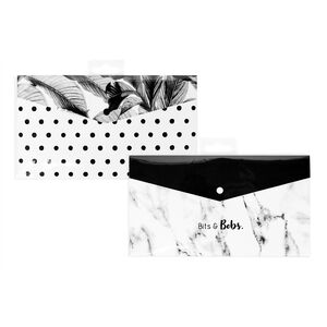 Black & White Document Wallets Pack of 2