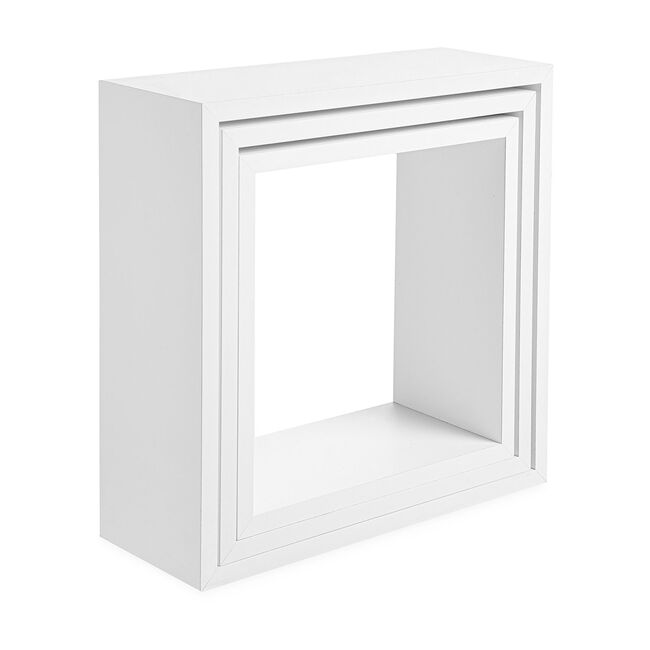 Bergen White 3 Piece Cube Floating Wall Shelf Set