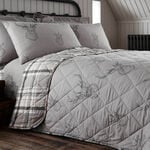 Brushed Cotton Stag Charcoal Bedspread 200cm x 220cm 