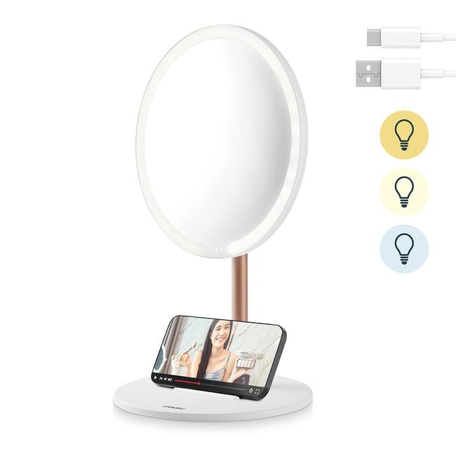 Carmen Rechargeable LED Magnetic Mirror With Light