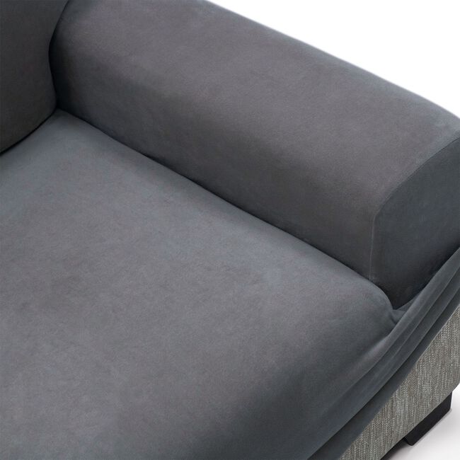 REGAL MILLS EASYSTRETCH VELVET DARK GREY  4 Seater Sofa Cover