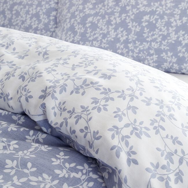 BIANCA SINGLE DUVET COVER Shadow Leaves Blue