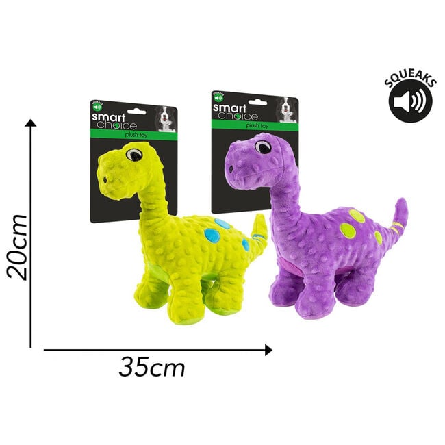 Smart Choice Plush Dinosaur Dog Toy
