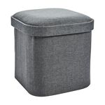 OVAL LINEN FOLDABLE SMALL Charcoal Ottoman