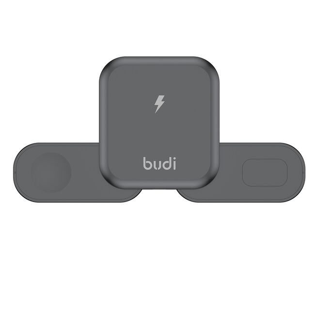 Budi Black 3 in 1 Foldable Wireless Charger 20W