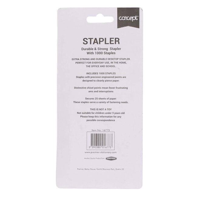 Concept 26/6 Half Strip Stapler & Staples