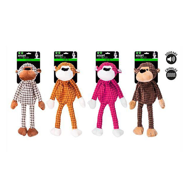 Smart Choice Plush Monkey Dog Toy - Assorted