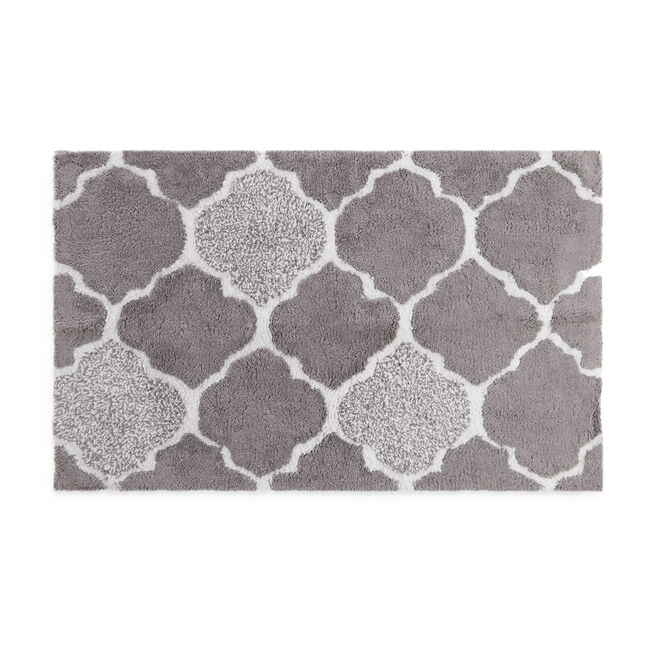 Trellis Grey Bath Mat 50cm x 80cm 