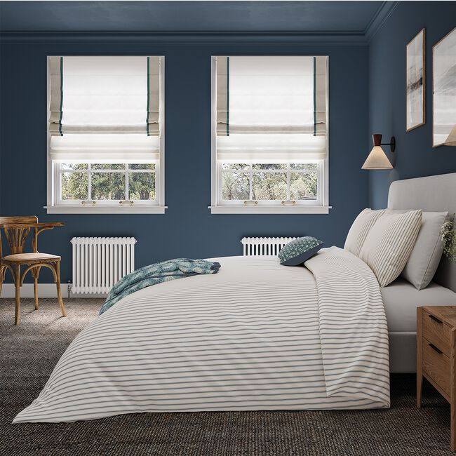 HARVEST MOON SINGLE DUVET COVER Ticking Stripe Blue