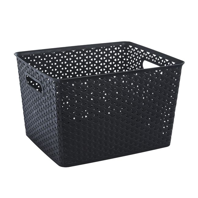 Geometric Storage Basket 19L - Black