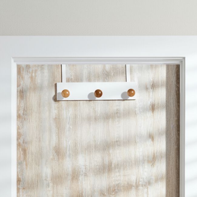 Over Door 3 Hook Wooden Hanger 