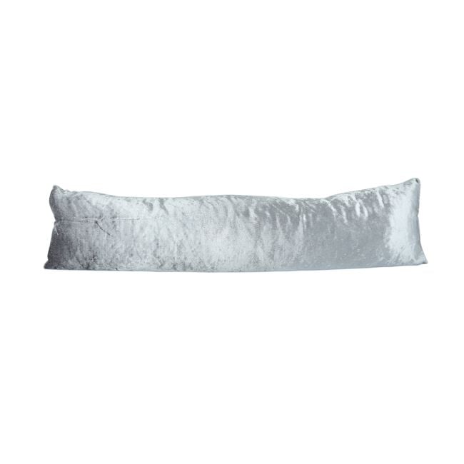 Velvet Crush Draught Excluder Silver 22 x 90cm