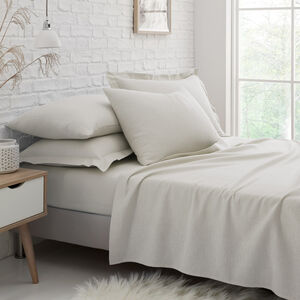 SINGLE FITTED SHEET Brushed Cotton Cream 