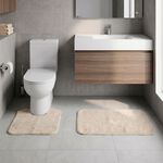 2 Piece Cotton Plain Dye Ecru Bathroom Set