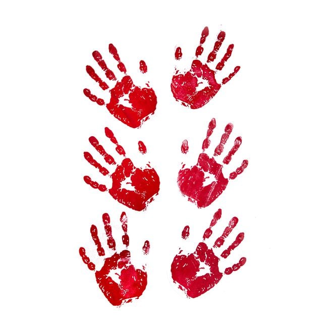 Bloody Handprint Stickers- 6 Pack