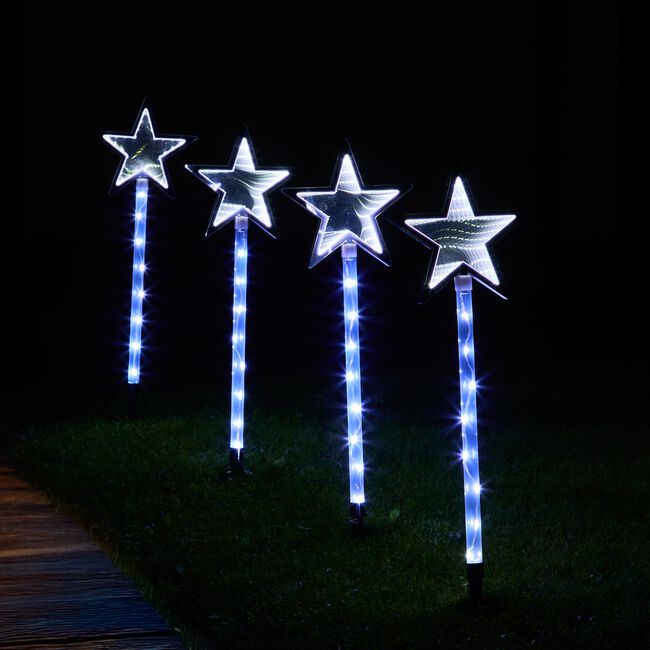 4 Christmas Star Infinity Mirror Path Lights