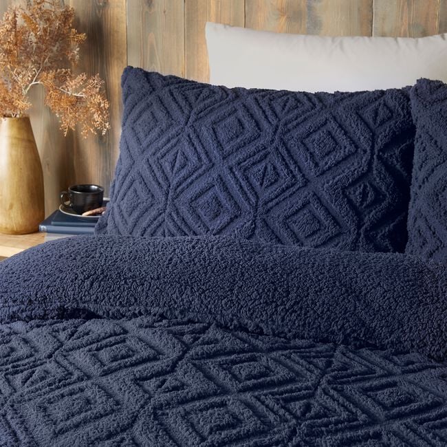 SINGLE DUVET COVER Fusion Geo Fleece Navy