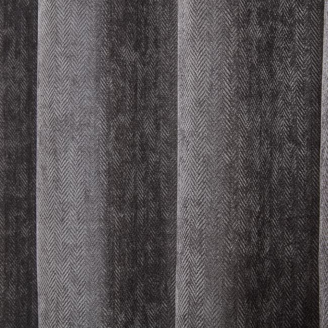 B/OUT & THERMAL H/BONE Deep Charcoal 66x54 Curtain
