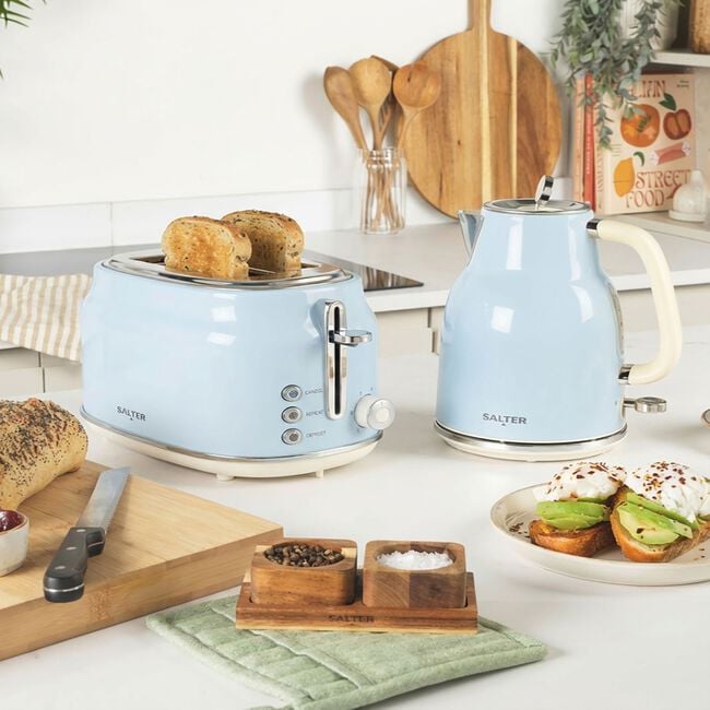 SALTER RETRO BLUE 1.7L Rapid Boil Kettle