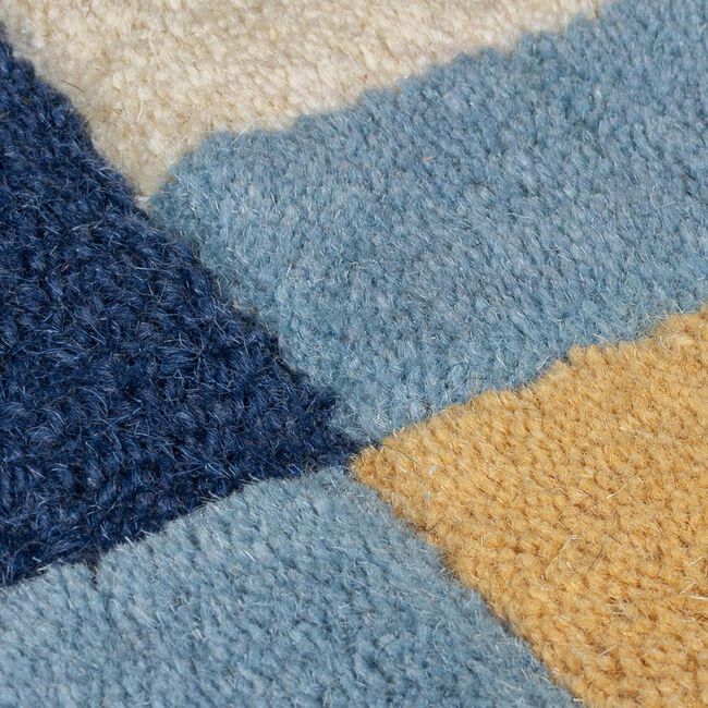 KAI WOOL BORDER BLUE/ YELLOW 120X170cm Rug