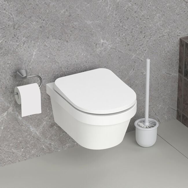 White Wrap Over Soft Close Toilet Seat