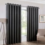 BLACKOUT & THERMAL BRUSHED GUNMETAL 66x54 Curtain